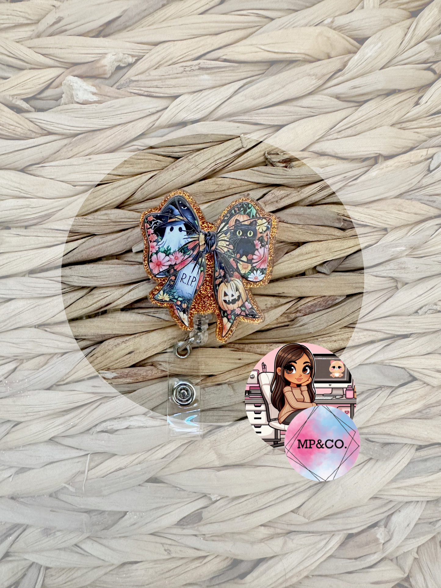 Cute Halloween Coquette Badge Reel