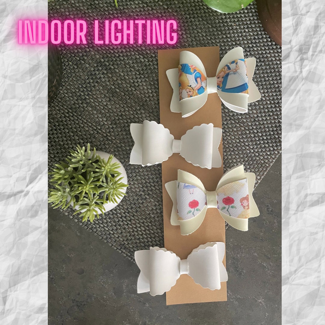 UV Color changing clip on hair bows / Princess Color Changing bows / Bow Pack / Solar color changing bows