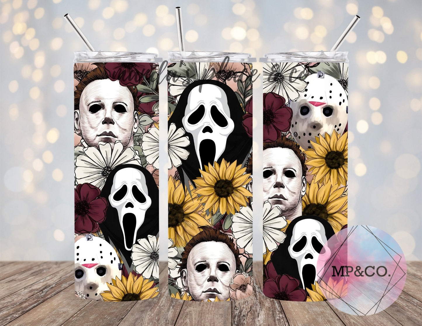 Floral Killers 20oz Tumbler / Spooky Tumbler/ Halloween Tumbler