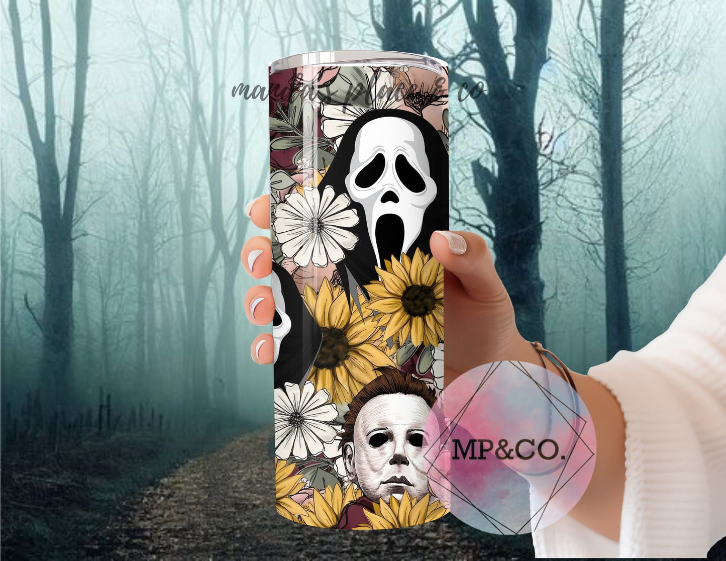 Floral Killers 20oz Tumbler / Spooky Tumbler/ Halloween Tumbler