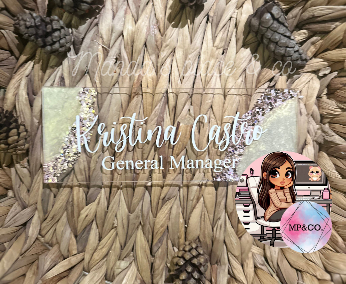 Acrylic Desk Name/ acrylic desk name plate/ name plate/ office supplies / name plaque