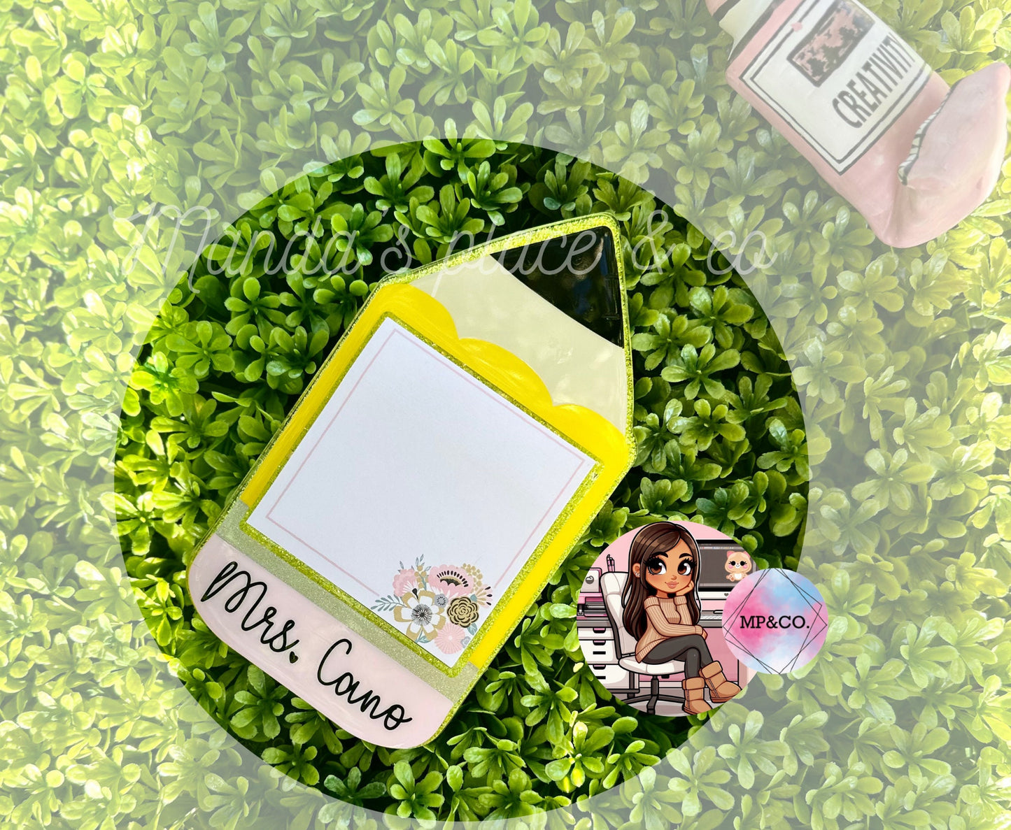 Pencil Sticky Note Holder / Sticky Note Holder / Teacher gift / teacher accessories