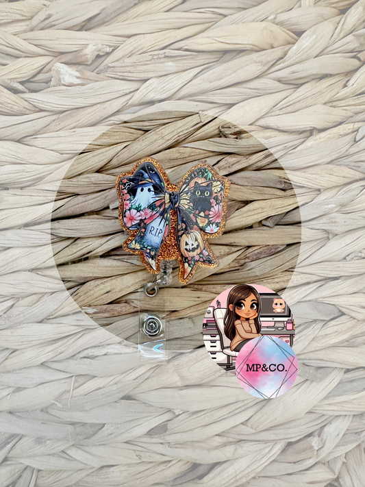 Cute Halloween Coquette Badge Reel