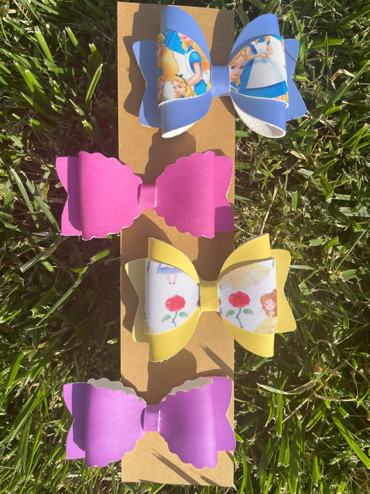 UV Color changing clip on hair bows / Princess Color Changing bows / Bow Pack / Solar color changing bows